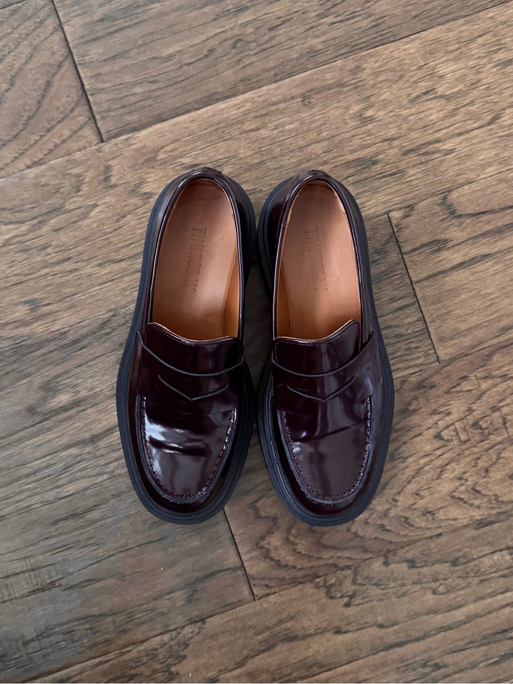 EUC Thursday Boot Company Penny Loafers Women's Burgundy Size 6.5 - Picture 4 of 9